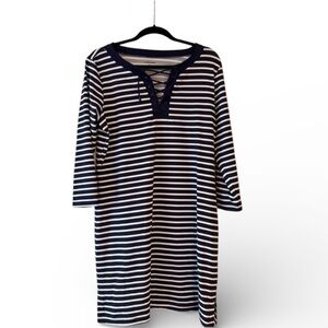 Lands’‎ End Striped Beach Dress with UPF Sun Protection – Size M (8-10)